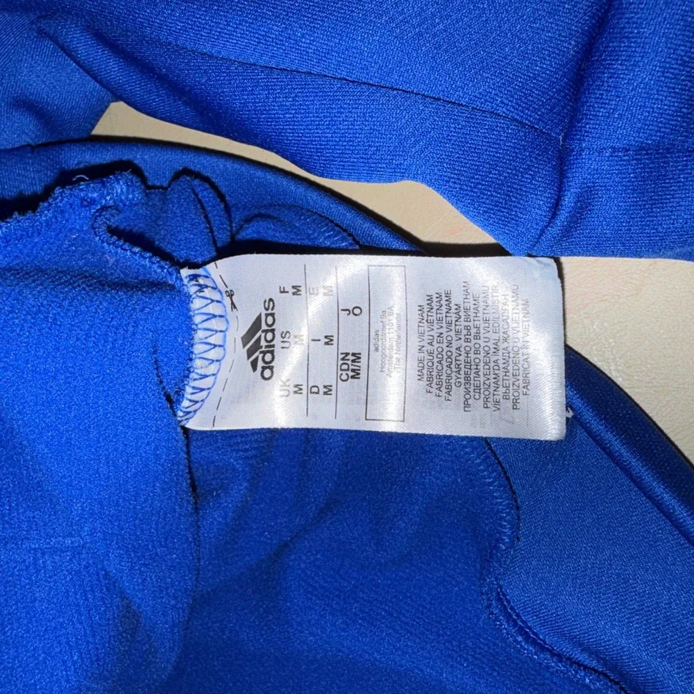 Adidas Men's Blue Hoodie with Black‎ Logo Size Medium